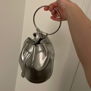 Parisa Wang silver leather purse/ wristlet